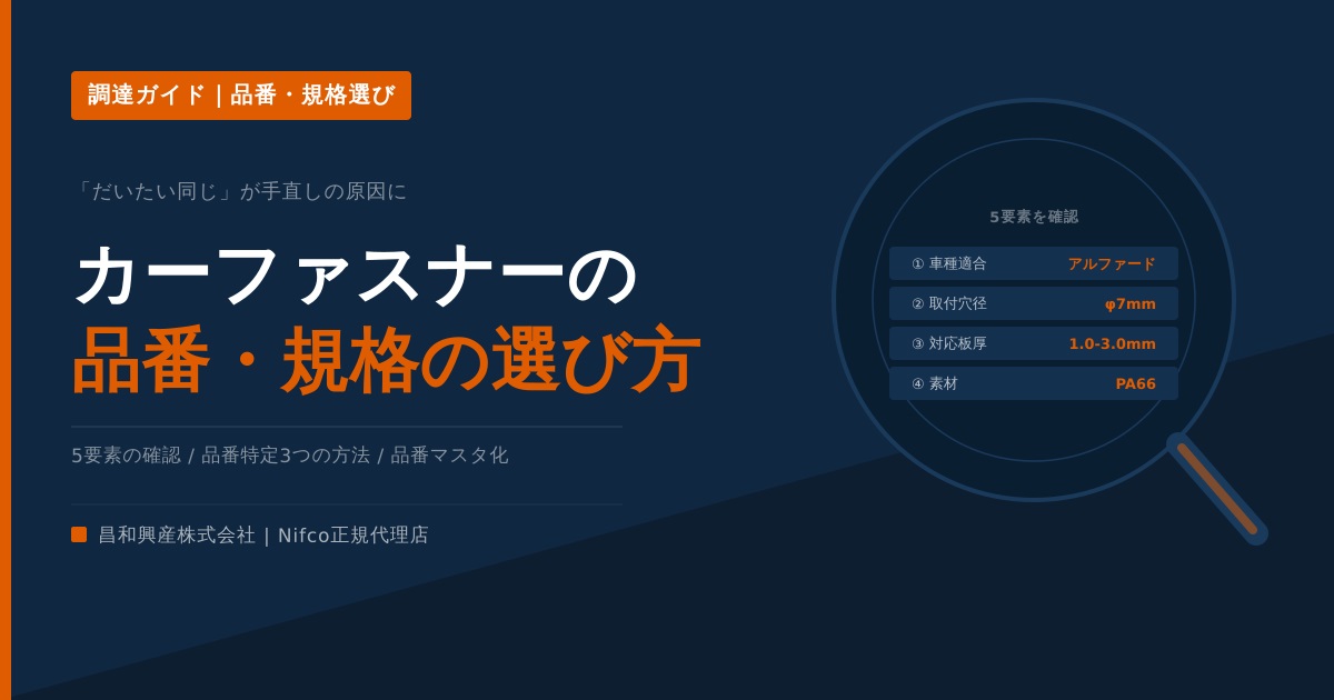 カーファスナーの選び方